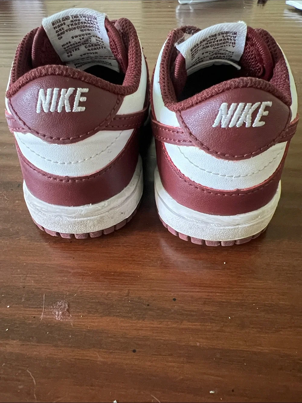 Nike Kids Maroon and White Low-Top Sneakers